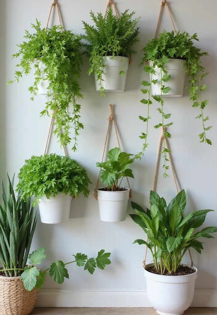 10 Bed Side Wall Decor Ideas for Calm Personalized Touches - 2. Herb and Plant Hangings