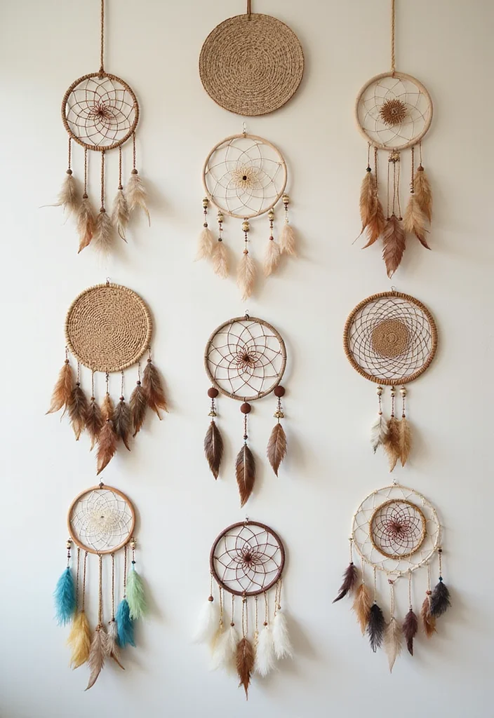 10 Circle Wall Decor Ideas for Simple Eye Catching Accents - 6. Dreamcatcher Style Circles
