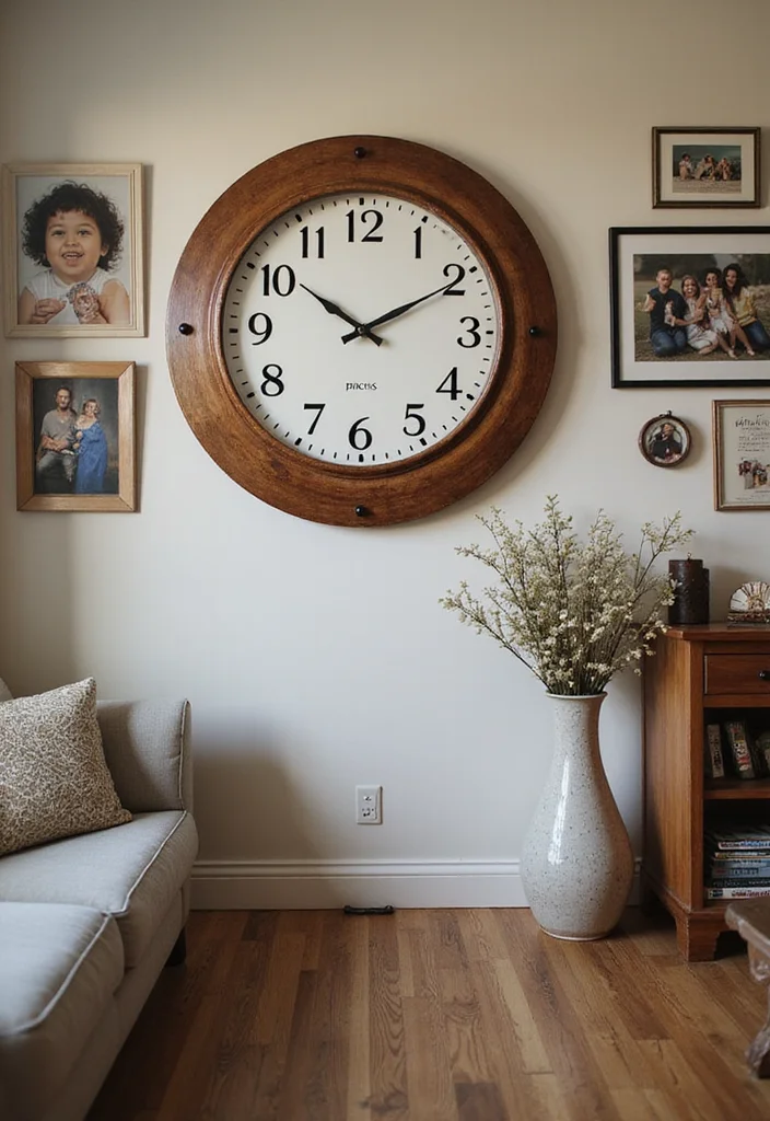 10 Large Wall Clock Decor Ideas for Bold Functional Style 10. Personal Touch Customized Clocks