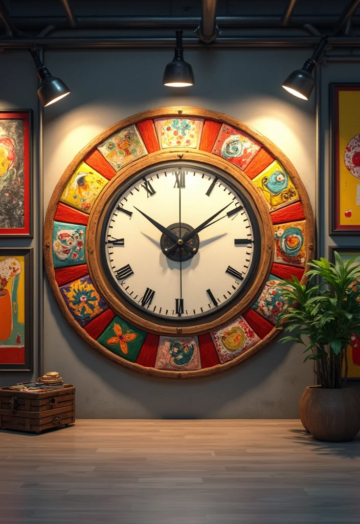 10 Large Wall Clock Decor Ideas for Bold Functional Style 5. Artistic Clock Designs