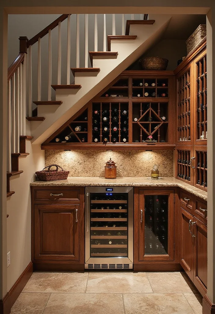 10 Under Basement Stairs Ideas for Smart Hidden Use - 6. Wine Cellar Dreams