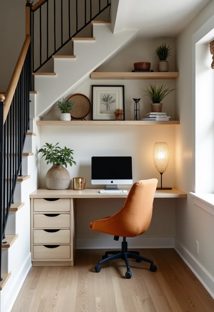 10 Under Basement Stairs Ideas for Smart Hidden Use - 7. Home Office Nook