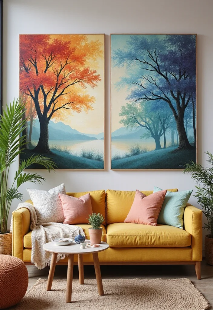 10 Wall Poster Decor Ideas for Easy Budget Art 100 10 Wall Poster Decor Ideas for Easy Budget Art - 10. Seasonal Art Swap