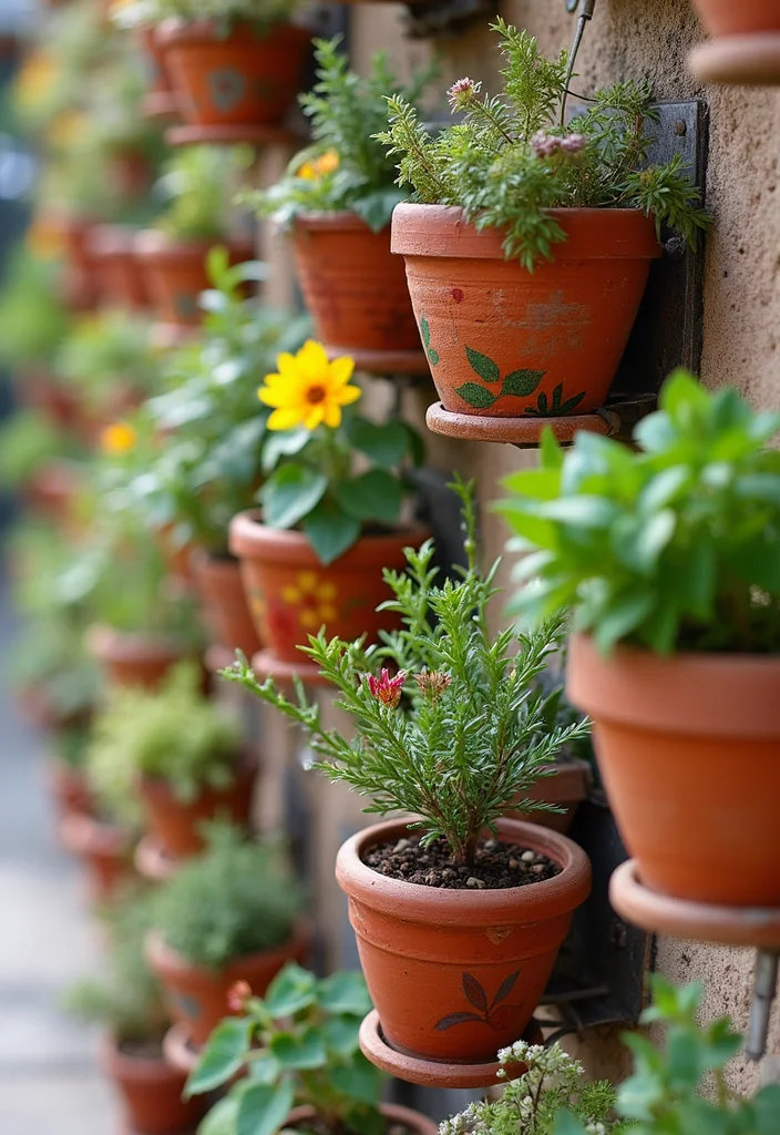 10 Wall Poster Decor Ideas for Easy Budget Art 67 10 Wall Poster Decor Ideas for Easy Budget Art - 7. Hand-Painted Terracotta Pots as Wall Art