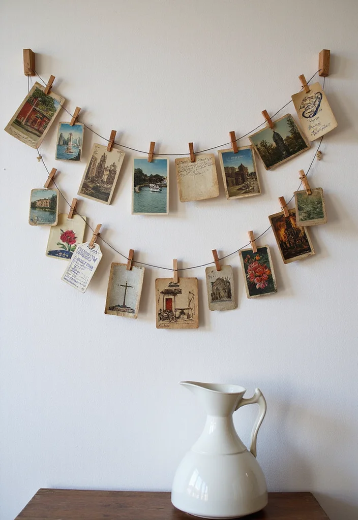 10 Wall Poster Decor Ideas for Easy Budget Art 78 10 Wall Poster Decor Ideas for Easy Budget Art - 8. Vintage Postcard Display