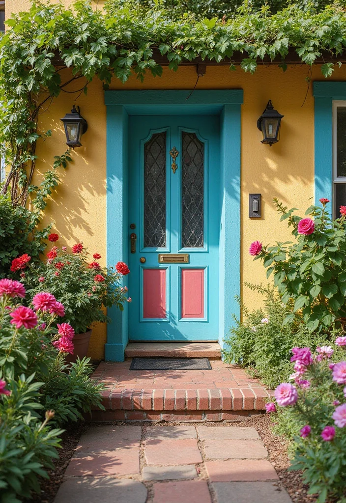 12 Backyard Door Ideas for Better Flow and Outdoor Access 100 12 Backyard Door Ideas for Better Flow and Outdoor Access - 10. Colorful Painted Doors for a Pop of Personality