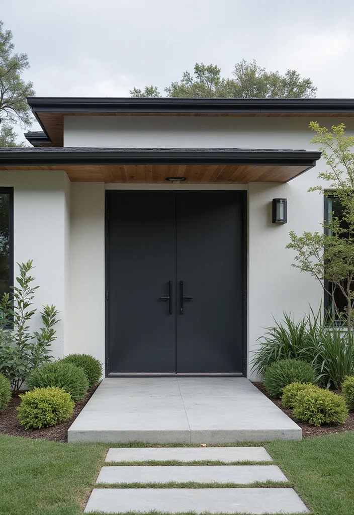 12 Backyard Door Ideas for Better Flow and Outdoor Access 67 12 Backyard Door Ideas for Better Flow and Outdoor Access - 7. Minimalist Metal Doors for a Modern Edge