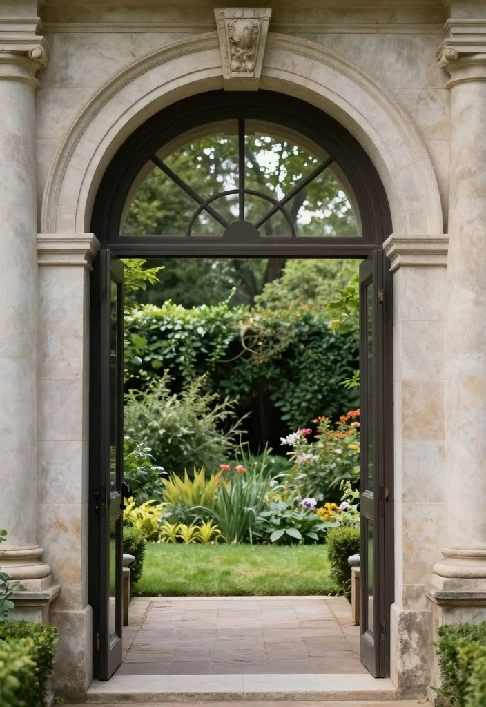12 Backyard Door Ideas for Better Flow and Outdoor Access 89 12 Backyard Door Ideas for Better Flow and Outdoor Access - 9. Arched Doorways for Elegant Entrances