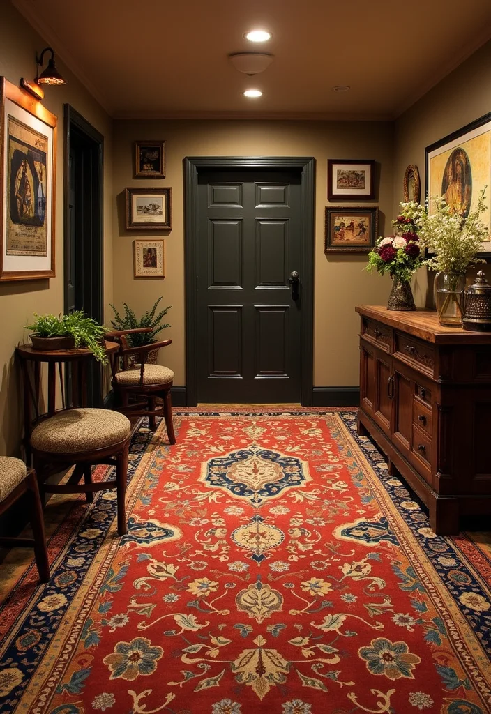 12 Basement Carpet Ideas for Warm Quiet Flooring - 6. Vintage-Inspired Carpeting