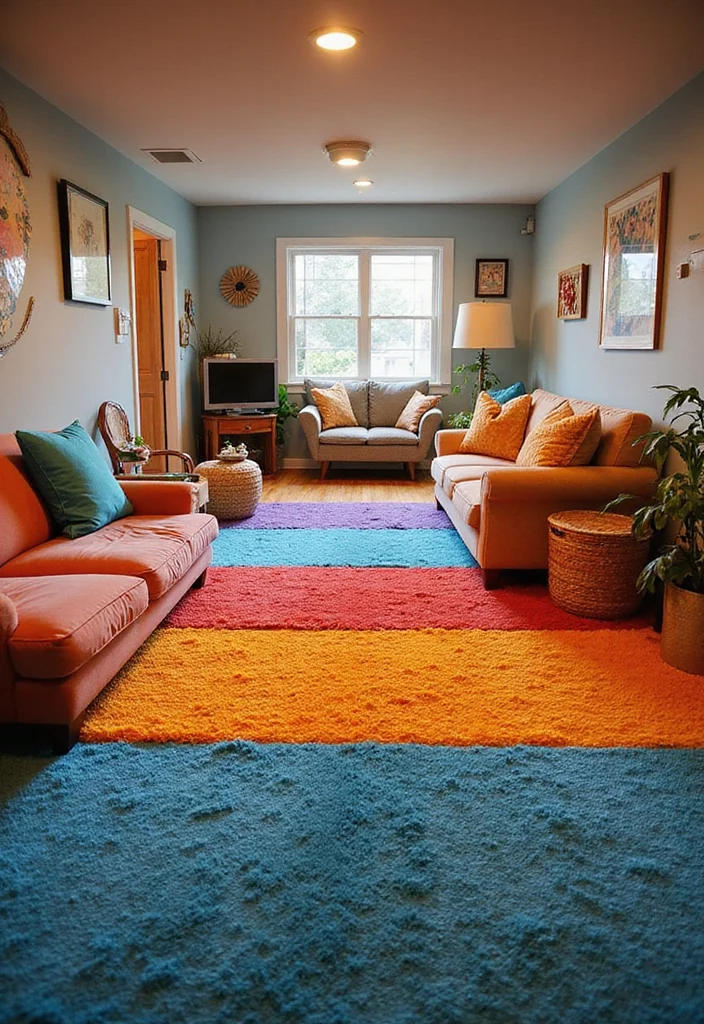 12 Basement Carpet Ideas for Warm Quiet Flooring - 9. Colorful Nylon Carpets