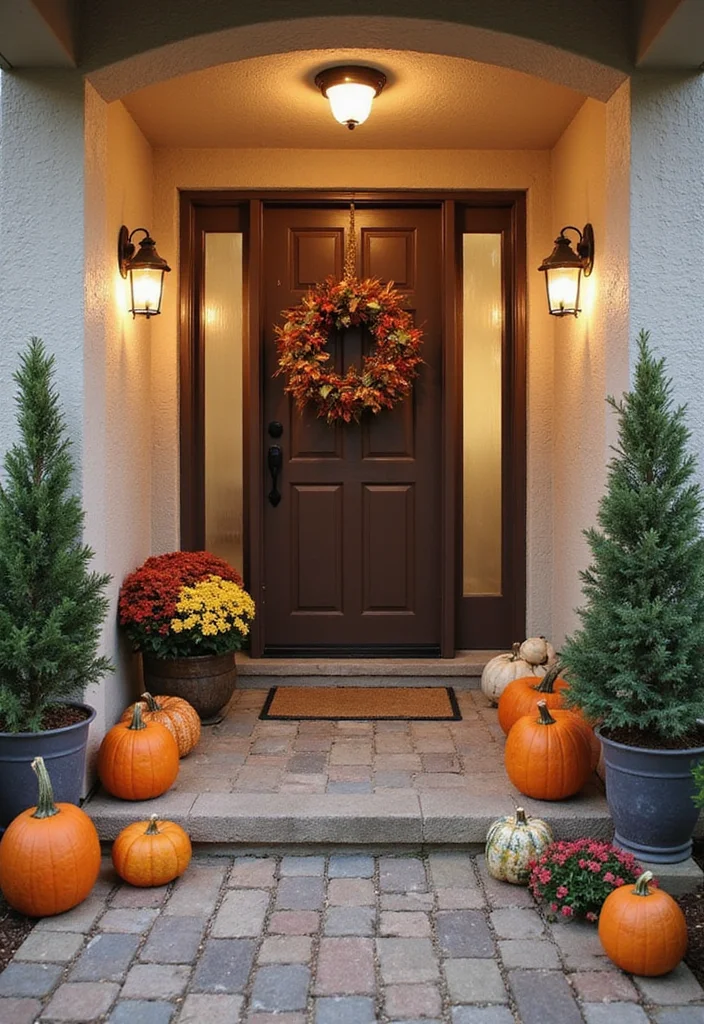 12 Basement Entrance Ideas for Clean Welcoming Access 111 12 Basement Entrance Ideas for Clean Welcoming Access - 11. Seasonal Decor