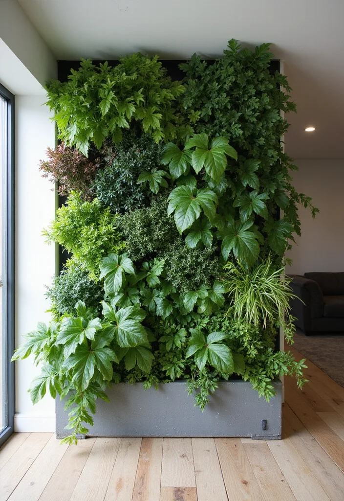 12 Basement Room Divider Ideas for Flexible Multi Use Spaces - 6. Vertical Gardens as Dividers