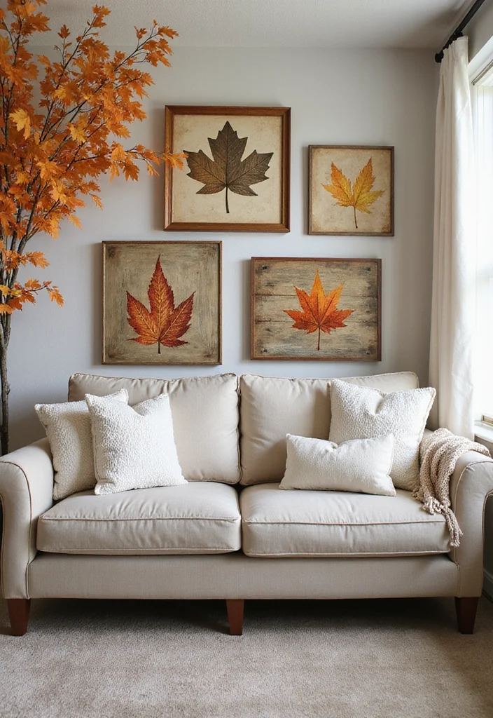 12 Behind Sofa Wall Decor Ideas for Balanced Living Room Layout - 12. Seasonal Decor Changes