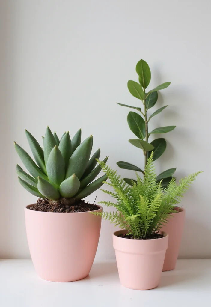 12 Blush Pink Office Ideas for Soft Modern Feminine Decor - 8. Blush Pink Plants and Planters