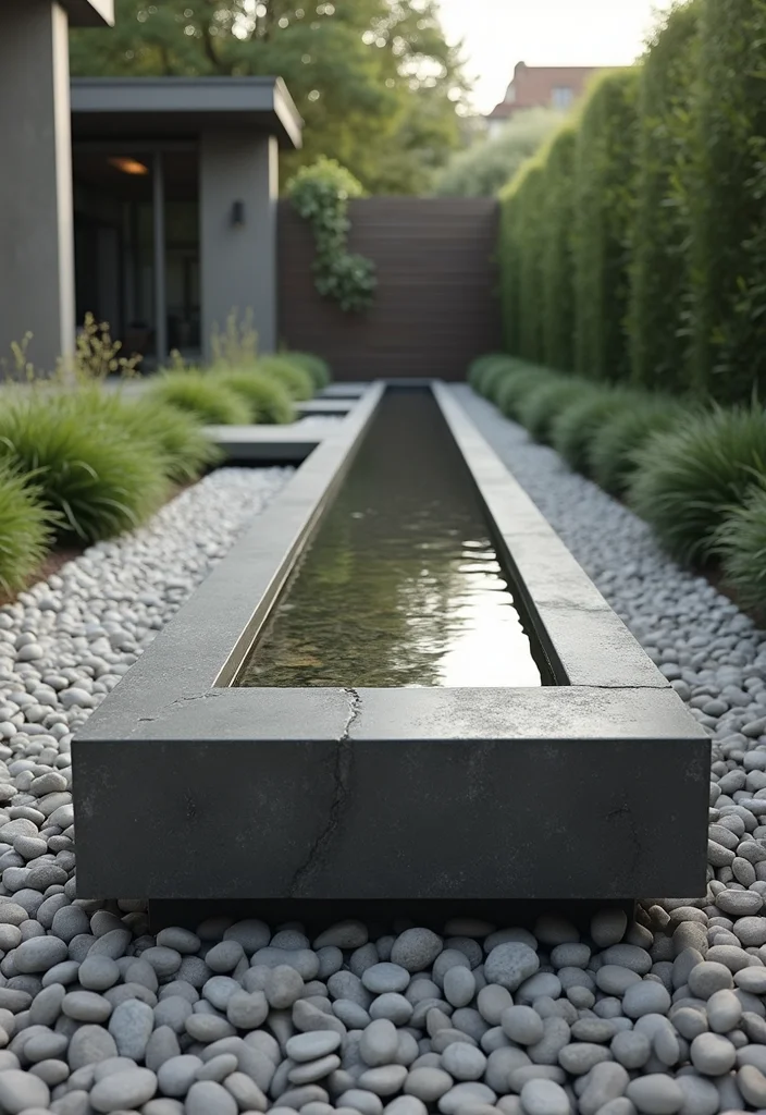 12 Cemented Backyard Ideas for Clean Low Maintenance Design 12 12 Cemented Backyard Ideas for Clean Low Maintenance Design - 2. Minimalist Water Feature