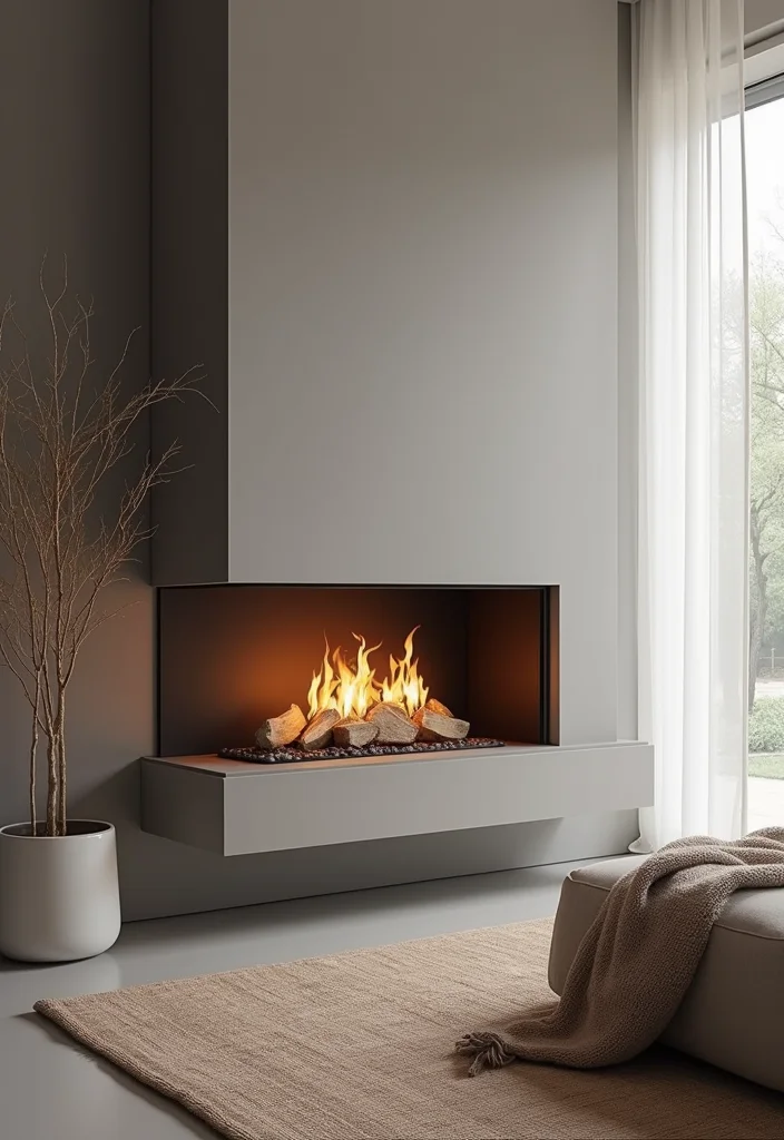 12 Cottage Fireplace Ideas for Charming Cozy Interiors - 3. Minimalist Modern Fireplaces