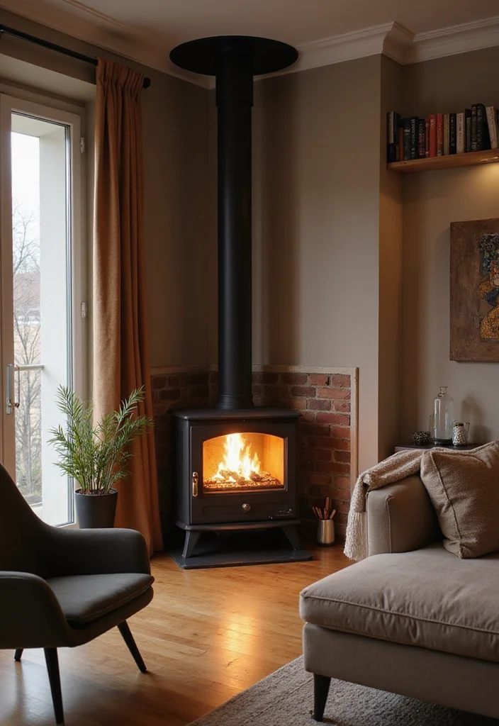 12 Cottage Fireplace Ideas for Charming Cozy Interiors - 6. Compact Corner Fireplaces