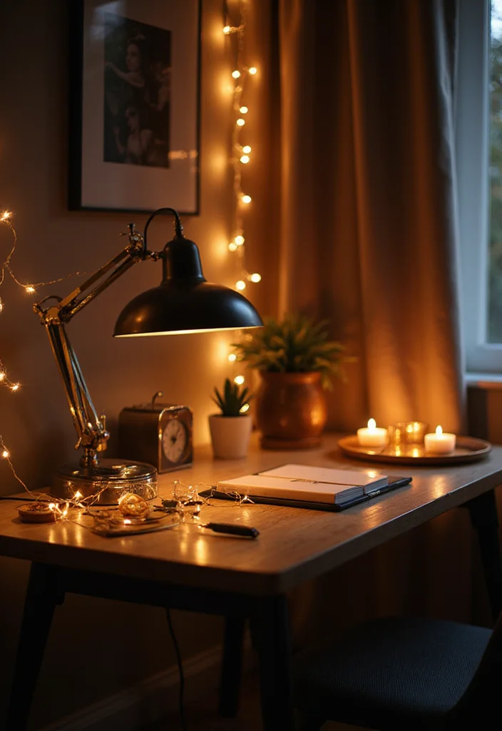 12 Cozy Office Ideas for a Warm Comfortable Atmosphere - 1. Embrace Soft Lighting