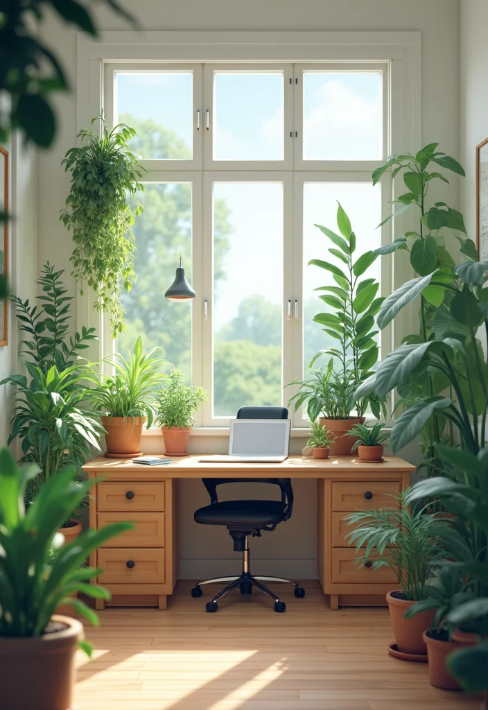 12 Cozy Office Ideas for a Warm Comfortable Atmosphere - 4. Incorporate Plants