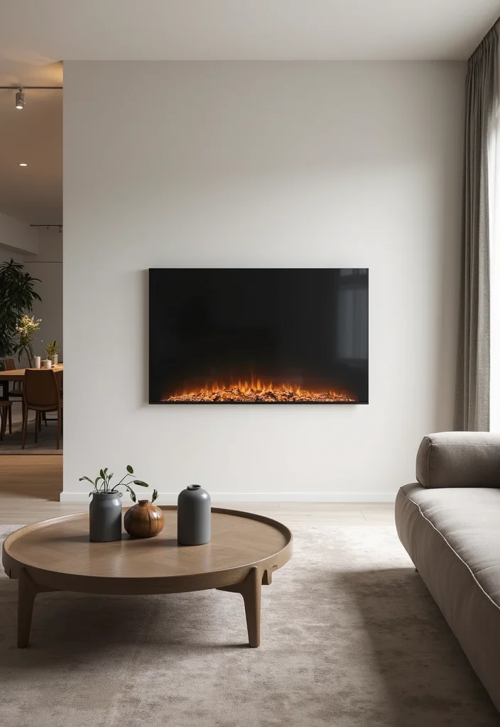12 Electric Wall Fireplace Ideas for Modern Space Saving Warmth 1 12 Electric Wall Fireplace Ideas for Modern Space Saving Warmth - 1. Minimalist Elegance