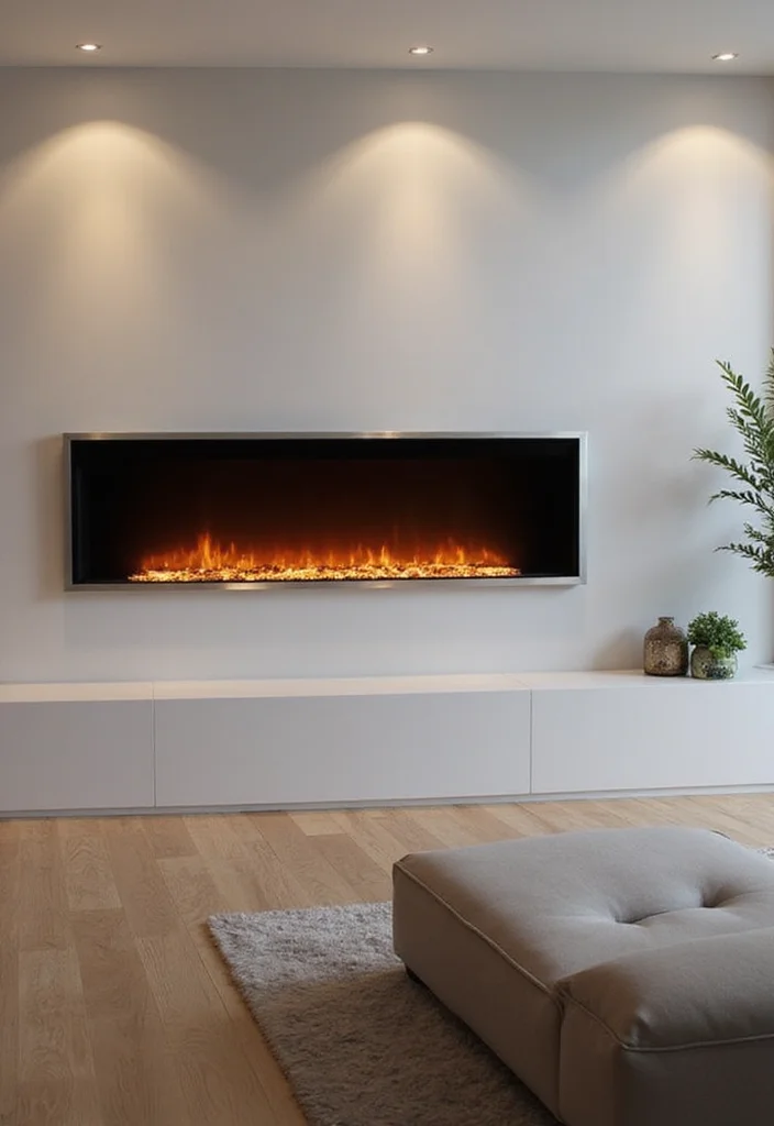 12 Electric Wall Fireplace Ideas for Modern Space Saving Warmth 100 12 Electric Wall Fireplace Ideas for Modern Space Saving Warmth - 10. Sleek and Long