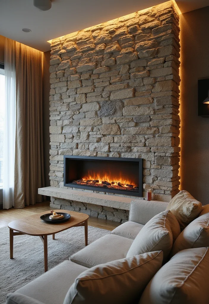 12 Electric Wall Fireplace Ideas for Modern Space Saving Warmth 122 12 Electric Wall Fireplace Ideas for Modern Space Saving Warmth - 12. Outdoor-Inspired