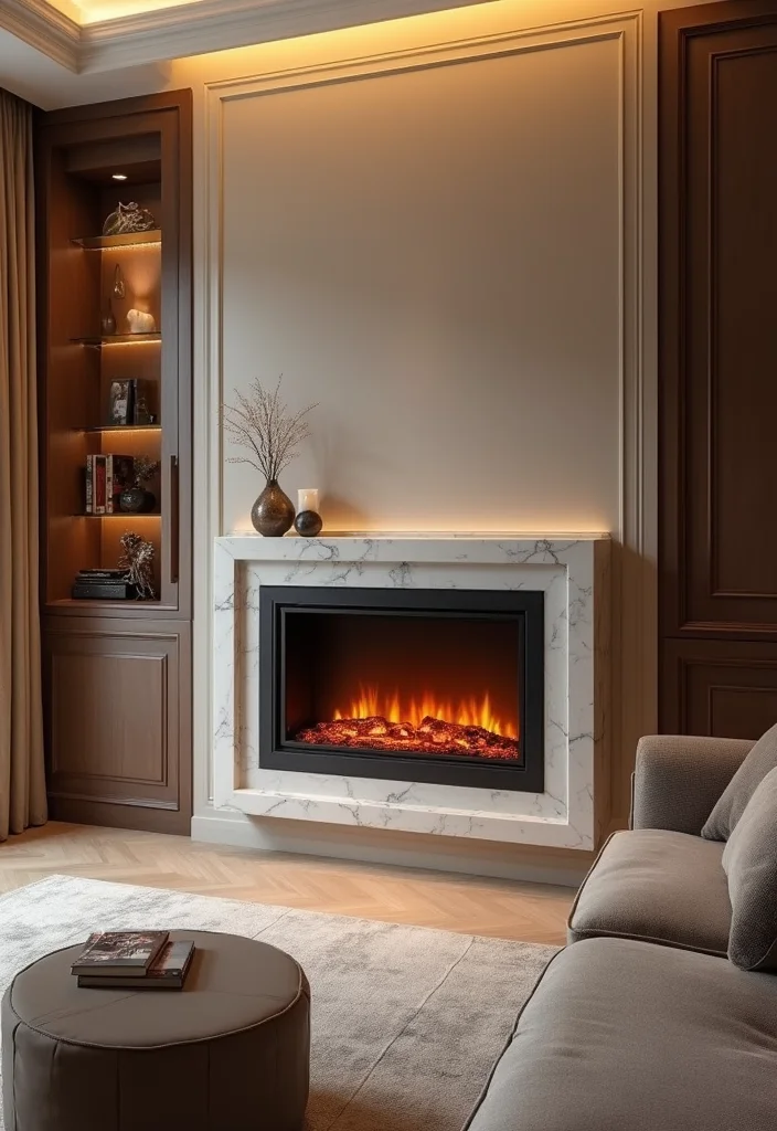 12 Electric Wall Fireplace Ideas for Modern Space Saving Warmth 45 12 Electric Wall Fireplace Ideas for Modern Space Saving Warmth - 5. Understated Luxury