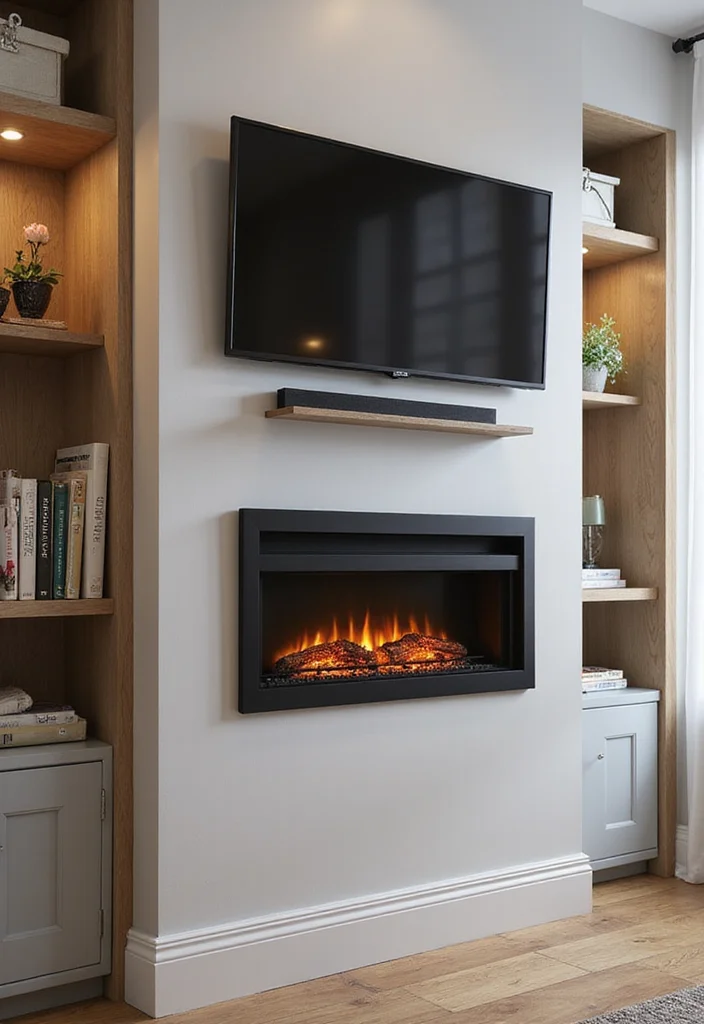 12 Electric Wall Fireplace Ideas for Modern Space Saving Warmth 56 12 Electric Wall Fireplace Ideas for Modern Space Saving Warmth - 6. Stylish Storage