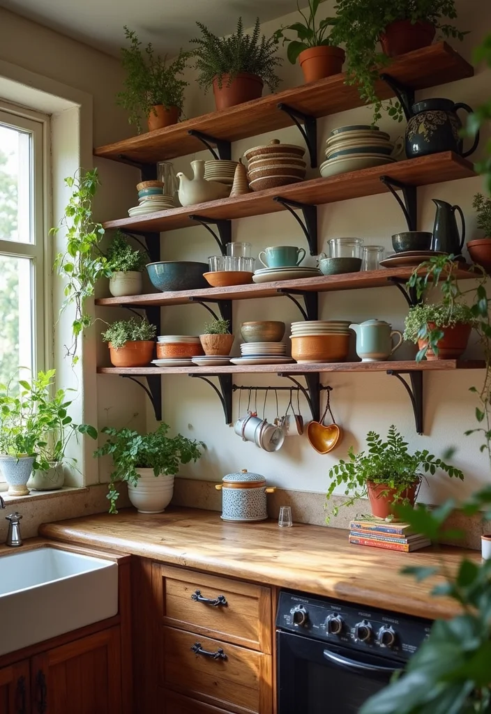 12 Large Wall in Kitchen Decor Ideas for Stylish Big Impact - 3. Open Shelving Displays