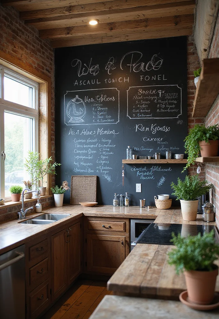 12 Large Wall in Kitchen Decor Ideas for Stylish Big Impact - 6. Chalkboard Wall Art