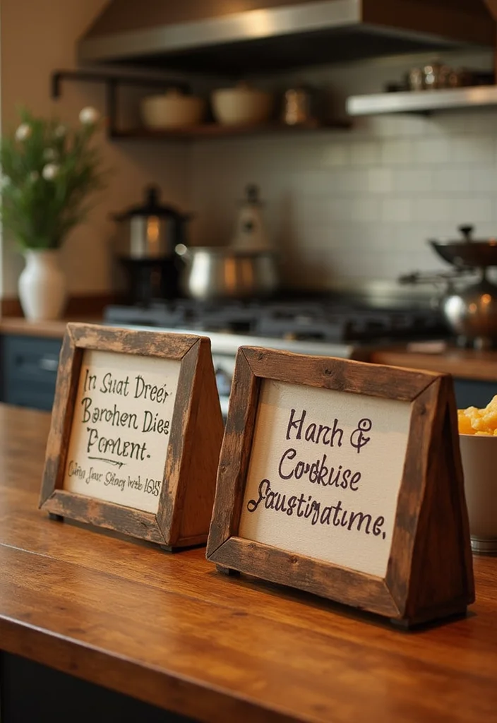 12 Large Wall in Kitchen Decor Ideas for Stylish Big Impact - 9. Elevated Countertop Signage