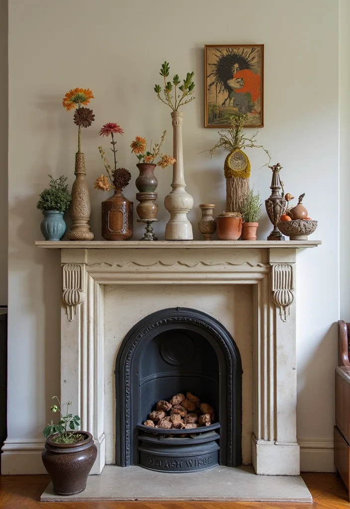 12 Mantel Without Fireplace Ideas for Simple Stylish Displays - 11. Quirky Art Installations