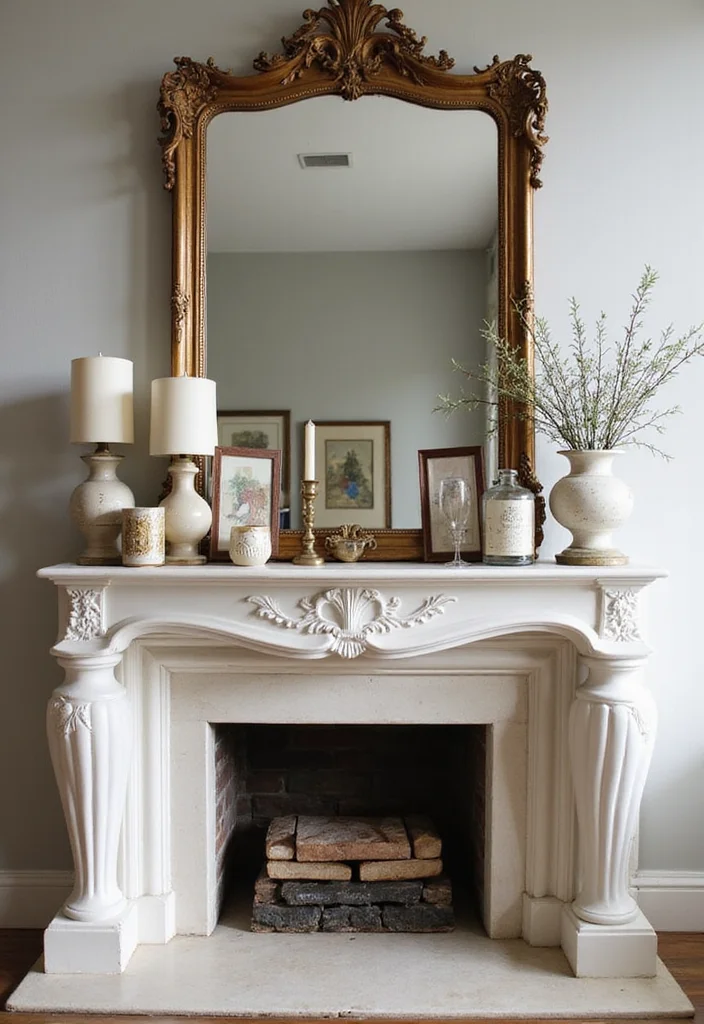 12 Mantel Without Fireplace Ideas for Simple Stylish Displays - 4. Mirrors for Depth