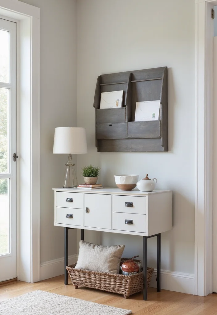 12 Office Entryway Ideas for Organized Welcoming Style - 12. Organized Mail Station