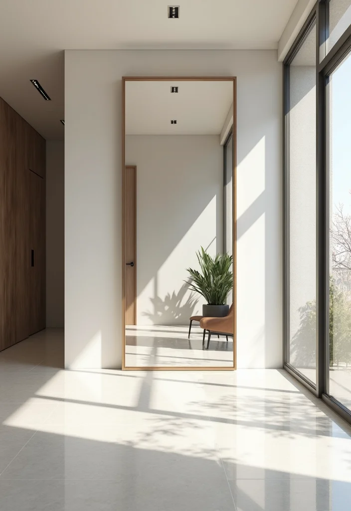 12 Office Entryway Ideas for Organized Welcoming Style - 6. Reflective Surfaces