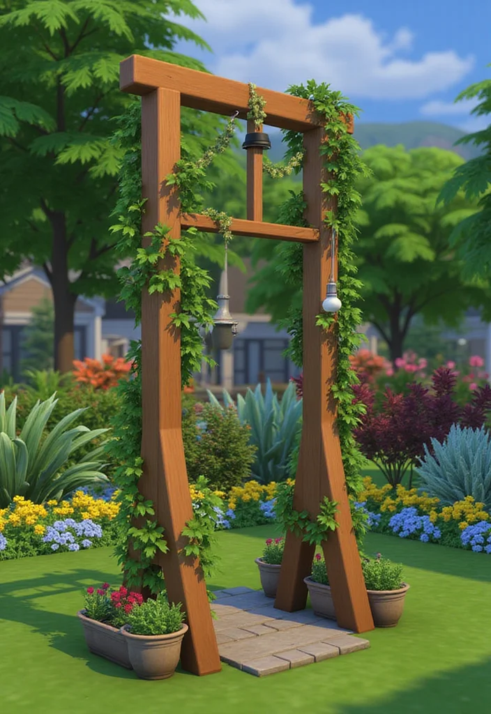 12 Sims 4 Backyard Ideas for Trendy Creative Layouts - 8. DIY Garden Trellises