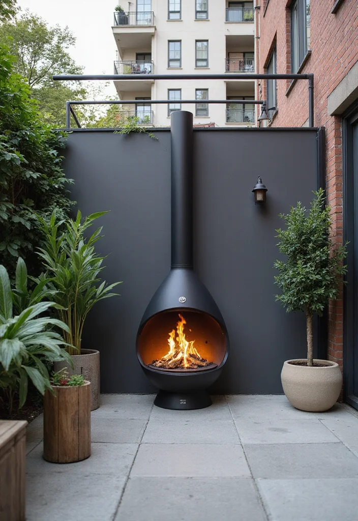 12 Small Outdoor Fireplace Ideas for Cozy Compact Evenings - 7. Wall-Mounted Fireplace