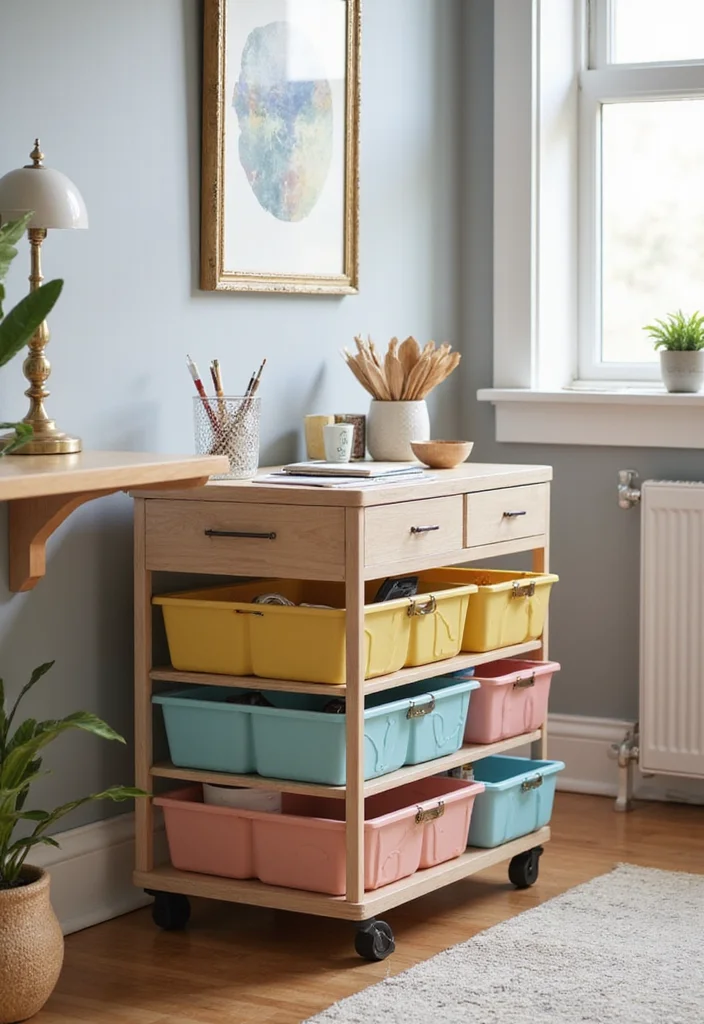 12 Storage Ideas for a Clutter-Free Home Office 34 12 Storage Ideas for a Clutter-Free Home Office - 4. Roll-Out Storage Carts