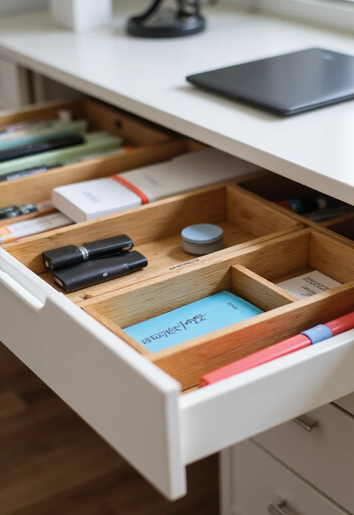 12 Storage Ideas for a Clutter-Free Home Office 67 12 Storage Ideas for a Clutter-Free Home Office - 7. Desk Drawer Dividers