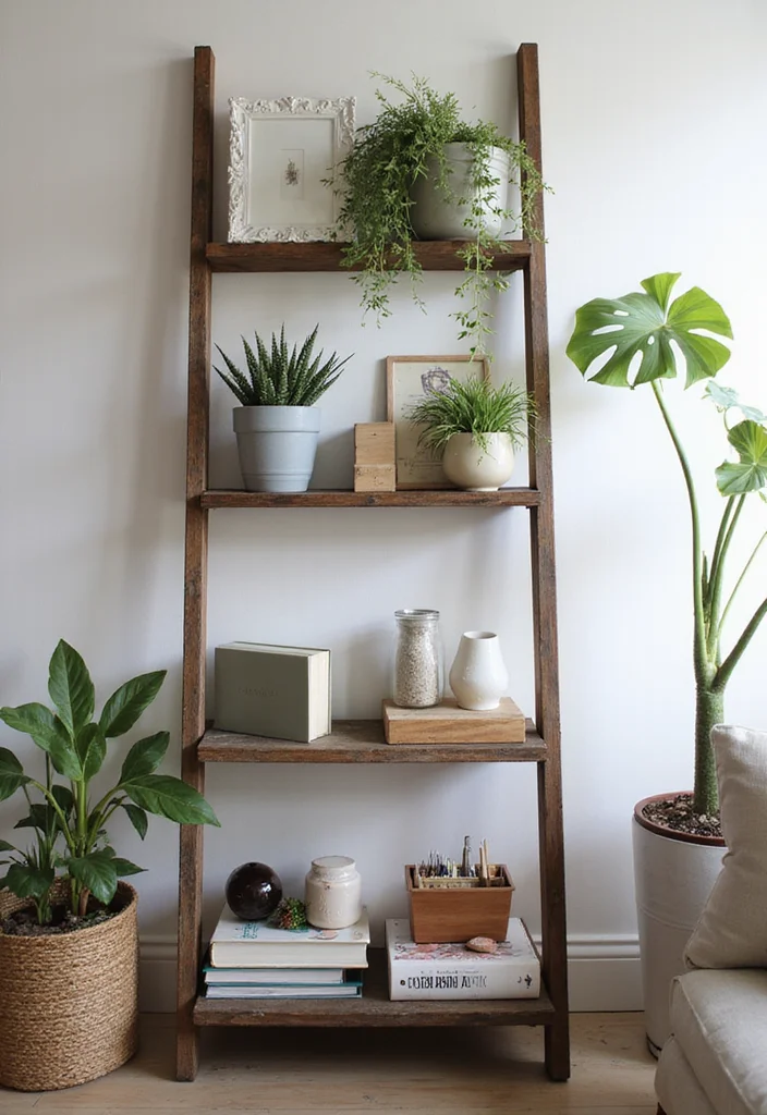 12 Storage Ideas for a Clutter-Free Home Office 78 12 Storage Ideas for a Clutter-Free Home Office - 8. Creative Use of Old Ladders