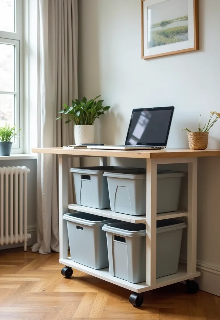 12 Tiny Home Office Ideas for Efficient Small Spaces - 1. Under-Desk Storage Solutions