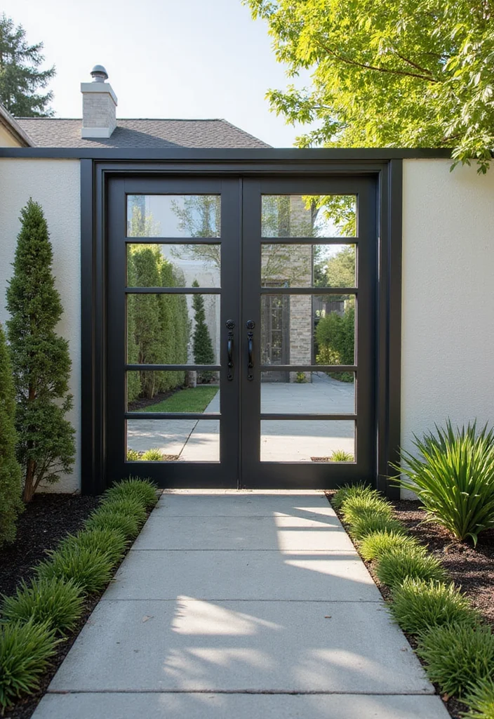 14 Backyard Gate Ideas for Privacy and Curb Appeal 123 14 Backyard Gate Ideas for Privacy and Curb Appeal - 13. Glazed Panel Gate