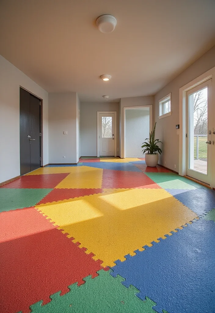14 Basement Floor Ideas for Durable Stylish Options - 3. Recycled Rubber Flooring