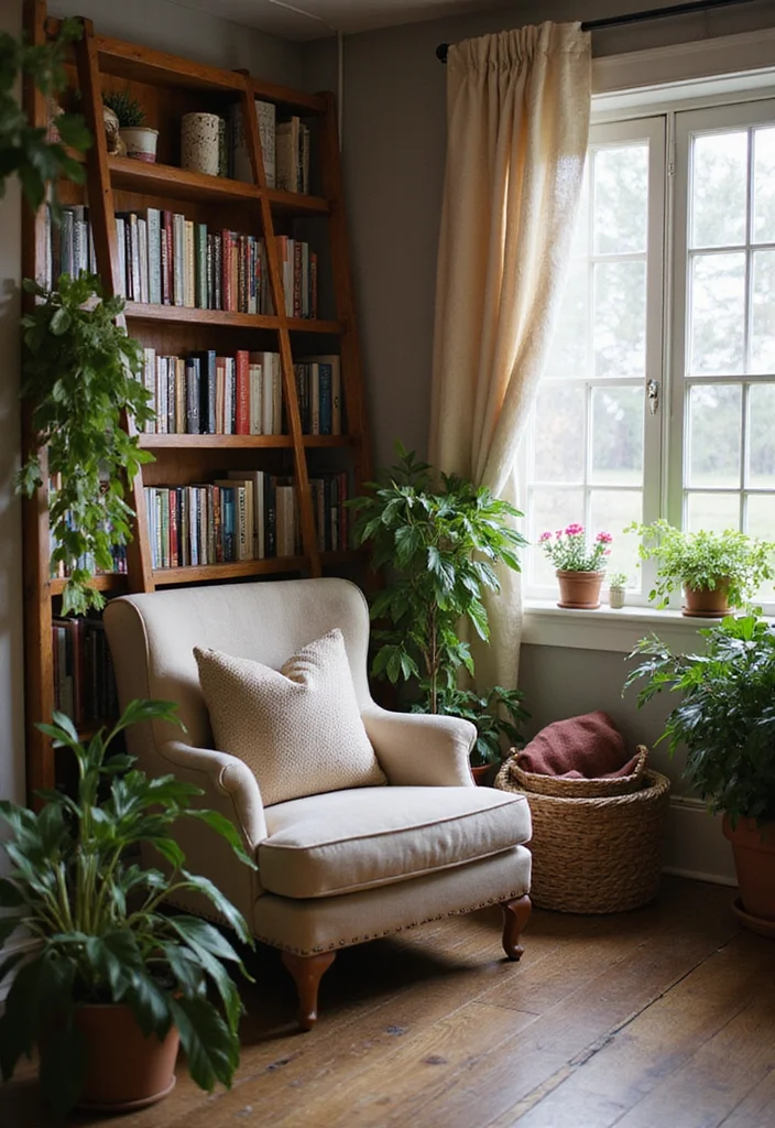 14 Farmhouse Basement Ideas for Rustic Comfortable Style - 1. Create a Cozy Reading Nook