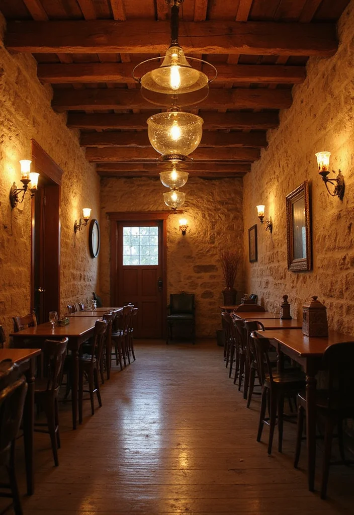 14 Farmhouse Basement Ideas for Rustic Comfortable Style - 11. Enhance with Rustic Lighting Fixtures