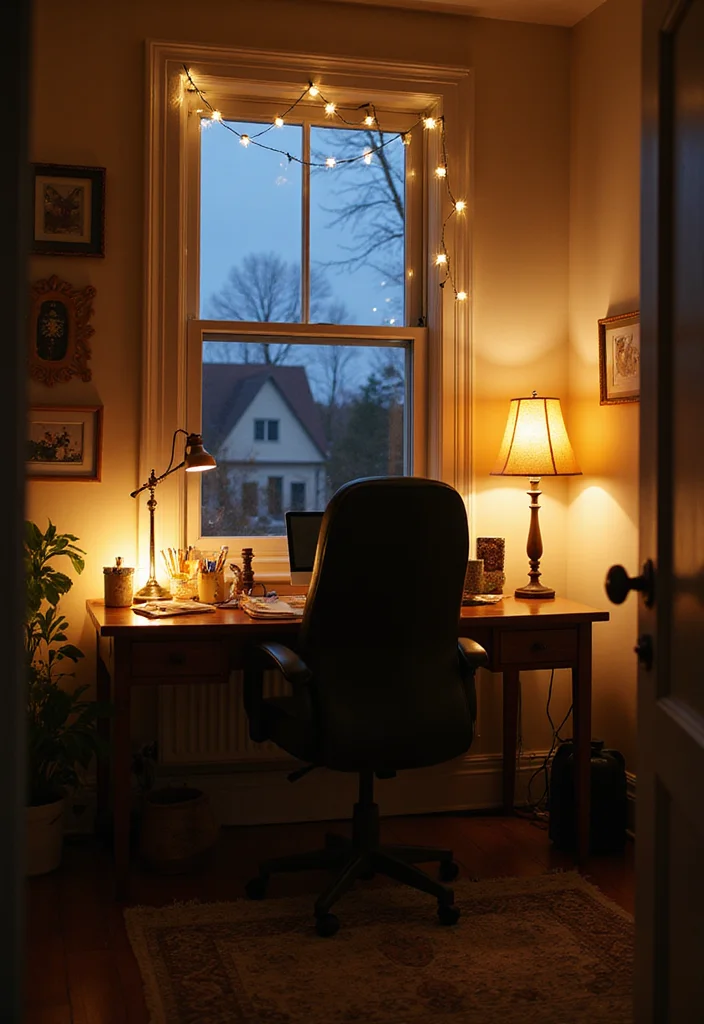14 Home Office Setup Ideas for Practical Everyday Work - 5. Smart Lighting Choices
