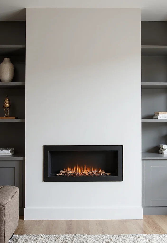 14 Linear Fireplace Ideas for Sleek Contemporary Lines 12 14 Linear Fireplace Ideas for Sleek Contemporary Lines - 2. Minimalist Built-In