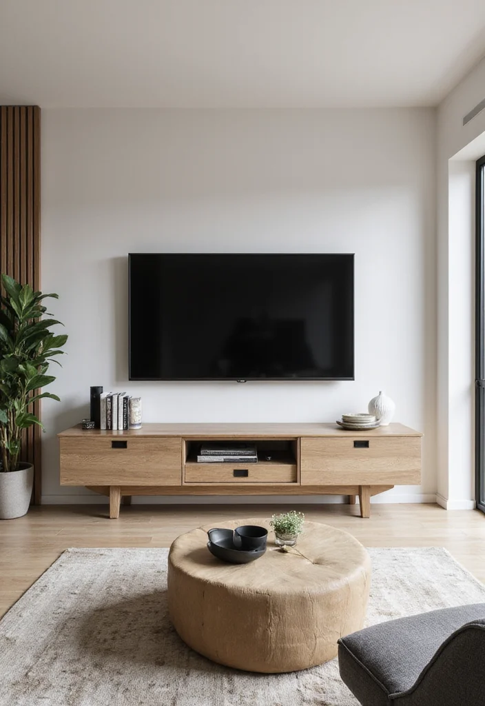 14 Living Room Wall Decor Ideas With TV for Clean Integrated Design - 11. Multi-Functional Furniture