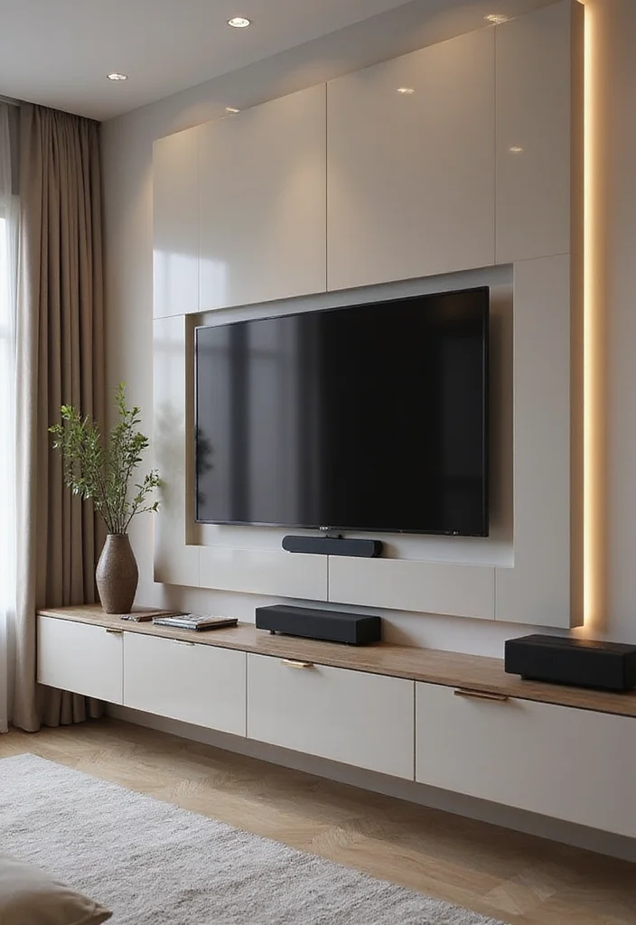 14 Living Room Wall Decor Ideas With TV for Clean Integrated Design - 14. Smart Home Integration