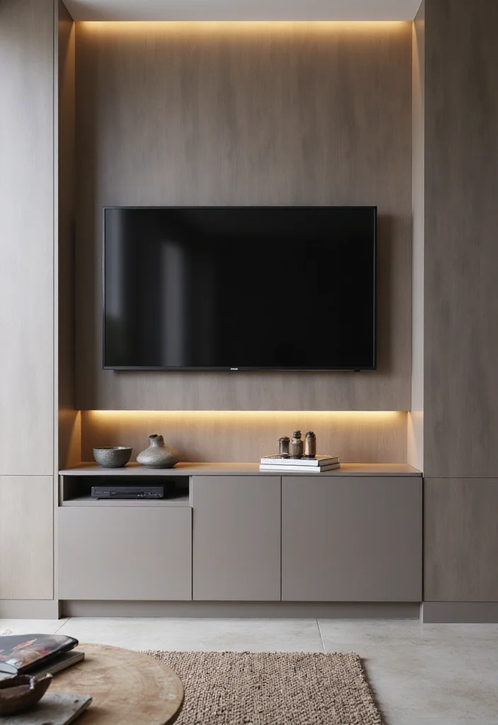 14 Living Room Wall Decor Ideas With TV for Clean Integrated Design - 2. Integrated Media Units
